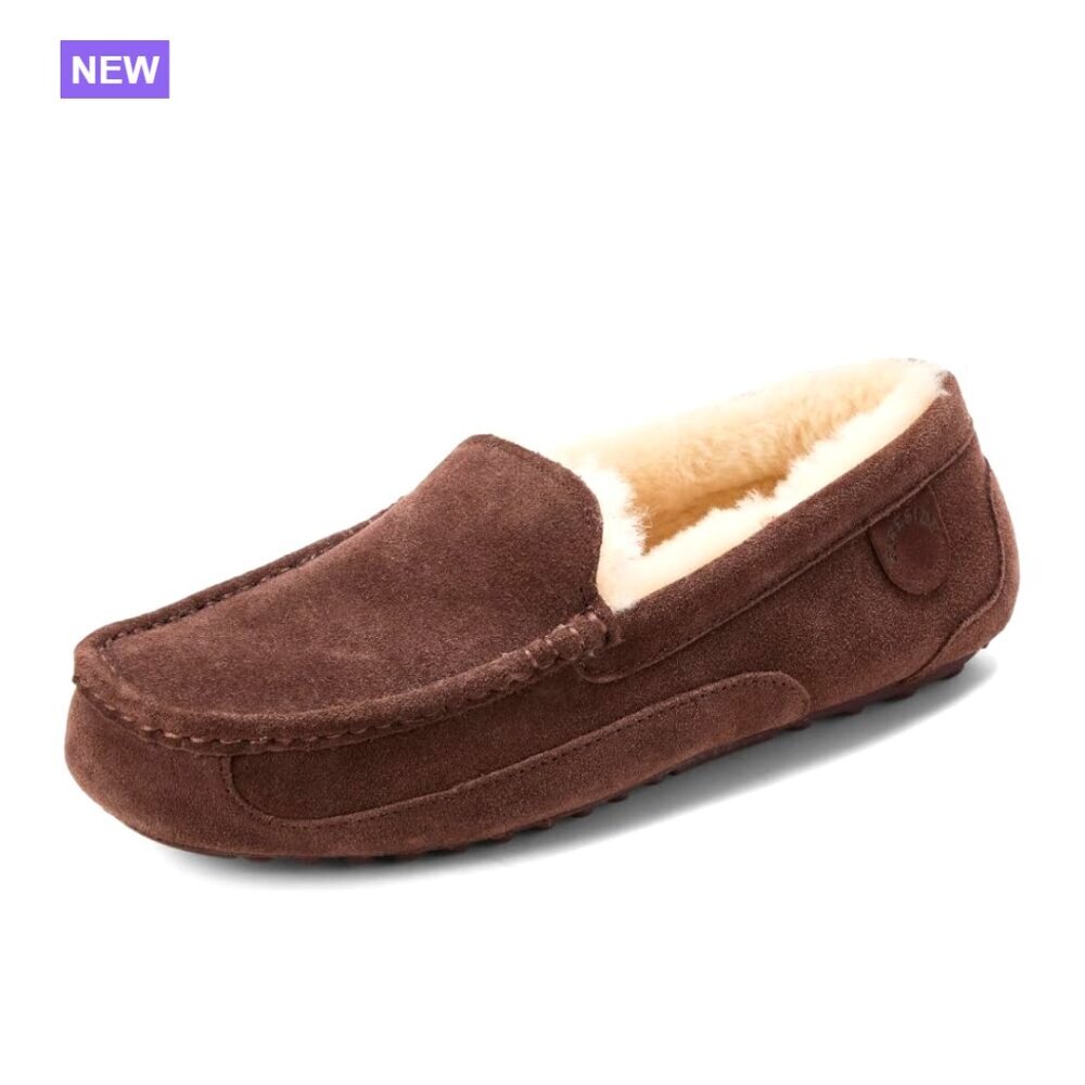 Genuine Shearling Mocc with Memory Foam and Suede